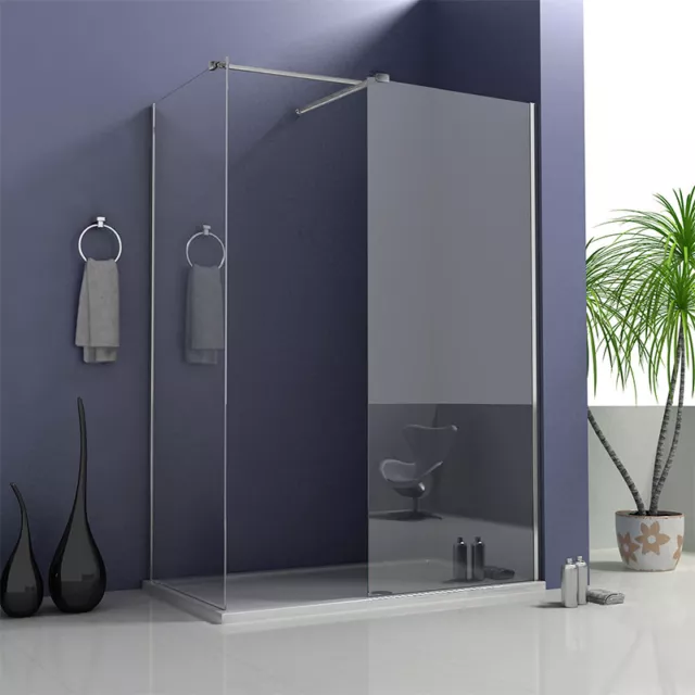 Aica Walk In Shower Enclosure and Tray Wet Room Easy Clean Screen Panel Cubicle