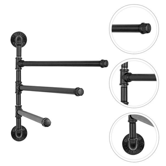 Tubo industrial gancho para toallas montado en pared