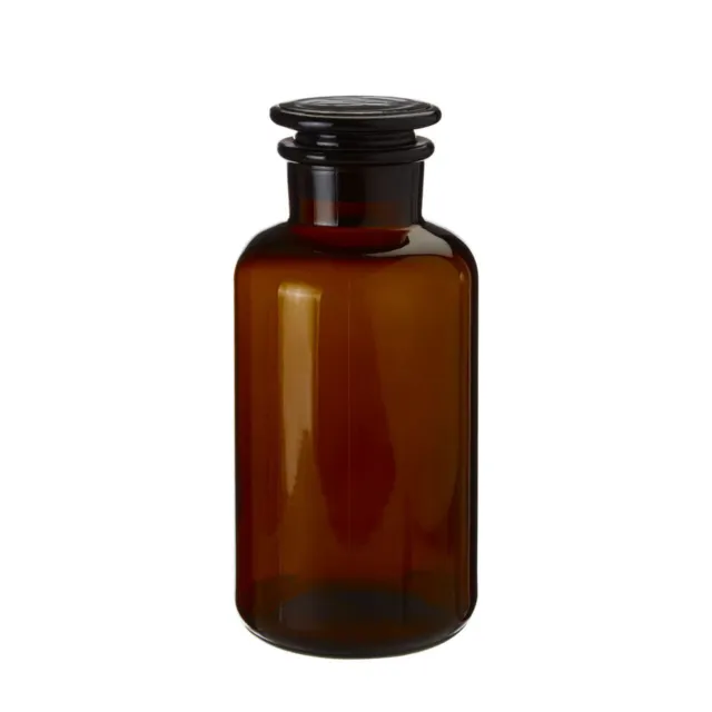 Apothecary Bottle 500ml Amber Glass Oil Vinegar Fragrance Storage Jar Vase Lid