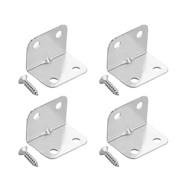 1-20PCS L Shape Stainless Steel Bracket Corner Brace Joint Wall Shelf Suppourt
