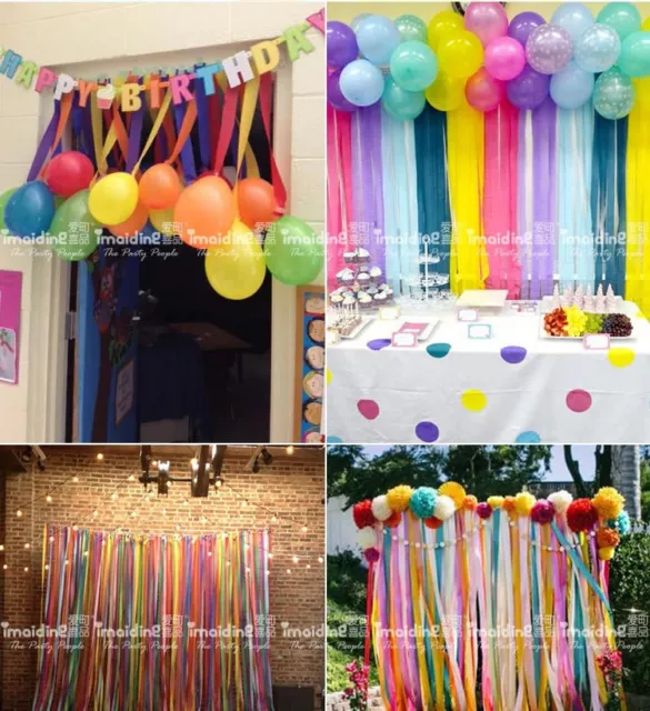6X Crepe Paper Rolls 81ft - Streamer Wedding Birthday Party Decoration Curtain