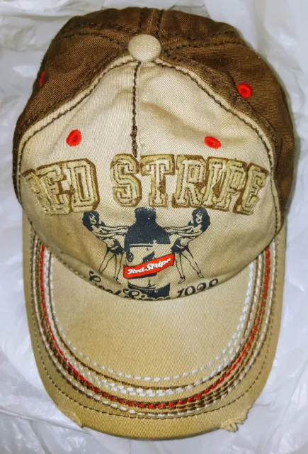 Red Stripe Beige & Brown Jamaican Beer Hat