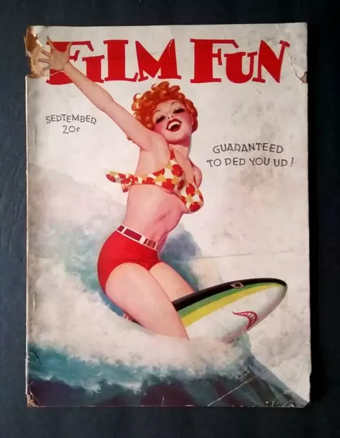 "Film Fun" Spicy Pin-Up Pulp Magazine Sep 1937 Enoch Bolles Cover Girly Gga