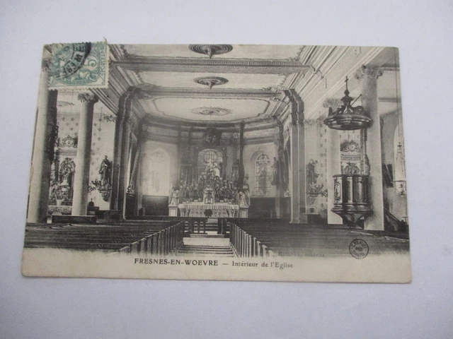 Cpa Meuse 55 Church Interior Woevre Fresnes
