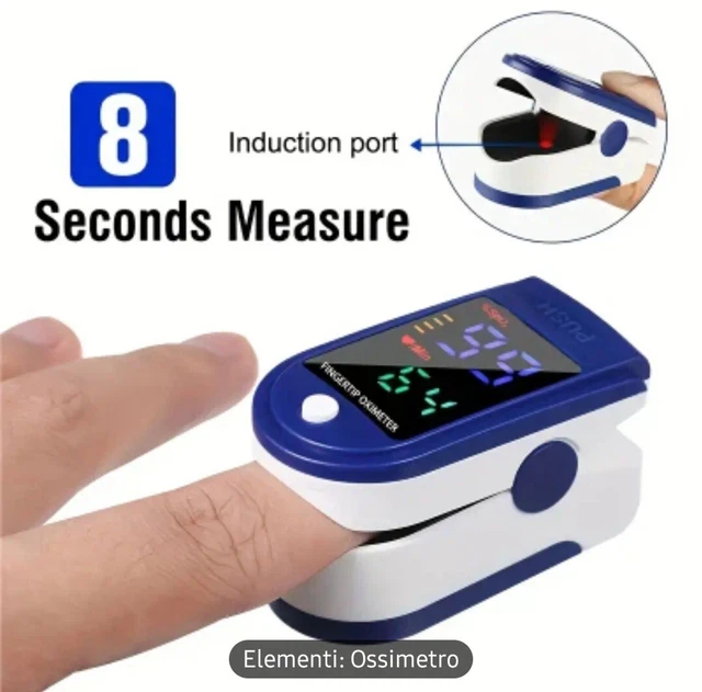 Misuratore Di Ossigeno Ossimetro Saturimetro Portatile Da Dito Pulsossimetro 096