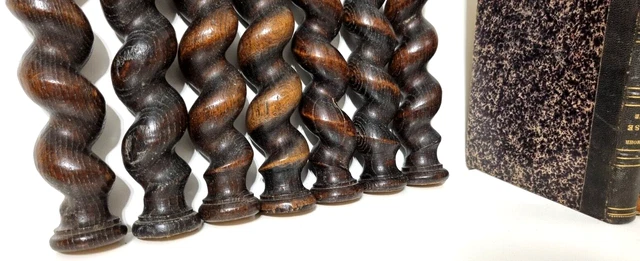 7 Barley twist turned spindle Column Antique french oak architectural salvage 5