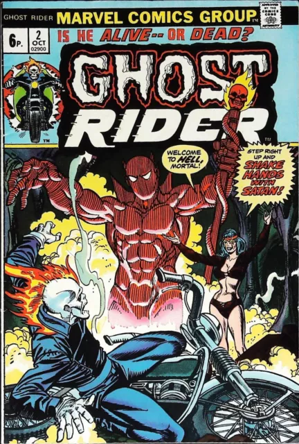 Ghost Rider #2 Bronze Age Marvel Comics 1st Appearance Son Of Satan VF-