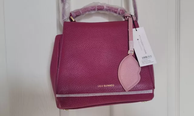 NEW With Tags Lulu Guinness Small Rita Bag - MAGENTA - RRP £ 324.00