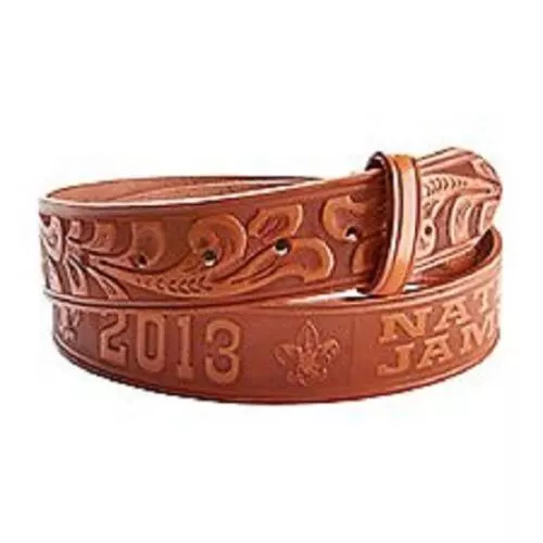 New Boy Scout Belt National Jamboree Summit Bechtel Reserve Tooled Leather Web 3