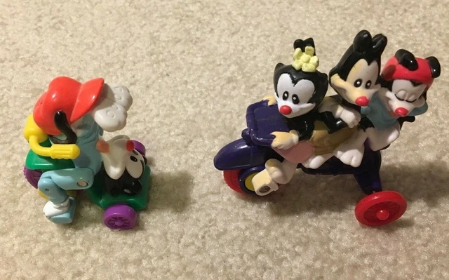 Animaniacs Toy Figures Lot Bicycle Trio Upside Wakko 1993 McDonald's Happy Meal