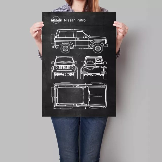 Nissan Patrol Car Poster Retro Patent Blueprint Art Print
