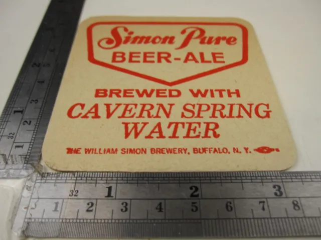 Vintage William Simon Pure Beer-Ale Cavern Spring Water Coaster Beer Mat   BIS 2