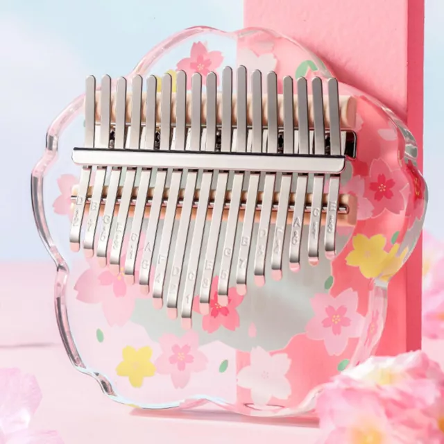 Kalimba 17 Note Keys Thumb Piano Pink Crystal Clear Transparent Finger Piano