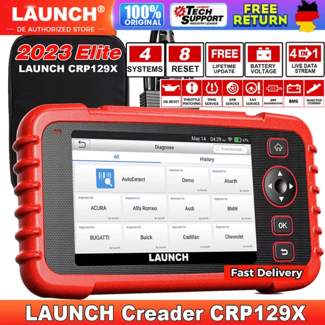 Dispositivo diagnostico Launch CRP129X Veicolo professionale OBD2 Auto TPMS EPB SAS ABS OBD2 Scanner