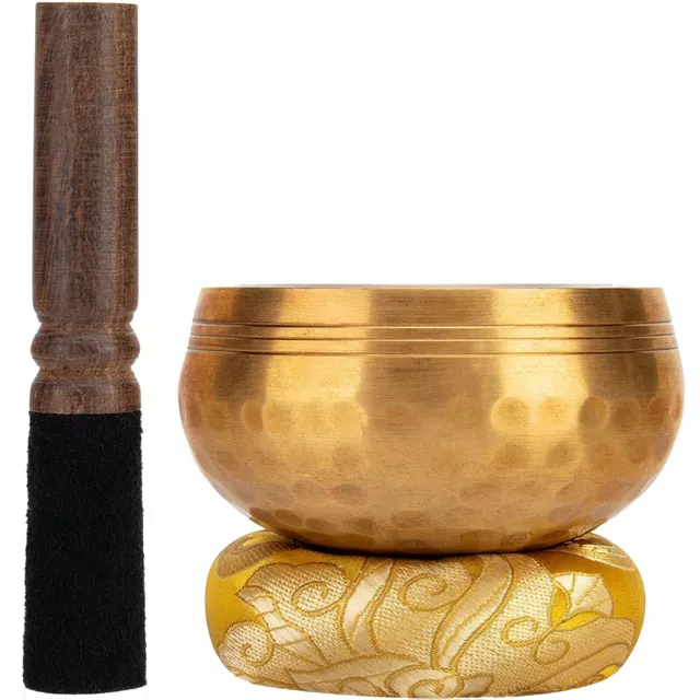 Tibetan Healing Mantra Engraving Singing Bowl Set Meditation Sound Bowl for Yoga