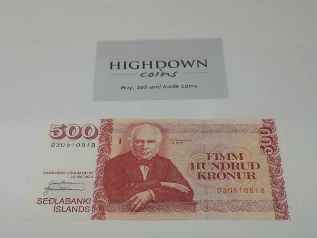ICELAND 500 kronur banknote circulated (Left over holiday money) ISK (818)