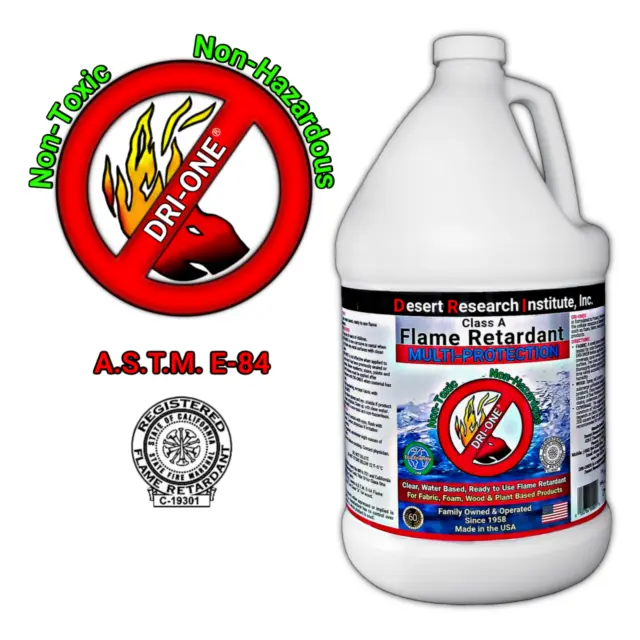Fire Retardant Spray Class A for Fabric, Wood & Plant Based Products -1 Gallon