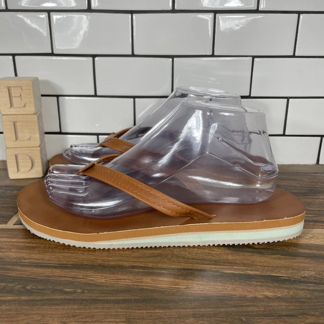 Lucky Brand Hot Trop Women's Size 9 Shoes Brown Leather Flip Flop Thong Sandal