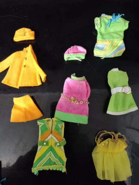 Lot Of Pieces Vtg 70s 80s Mattel Barbie & Friends Clothes, Hangers,ECT.