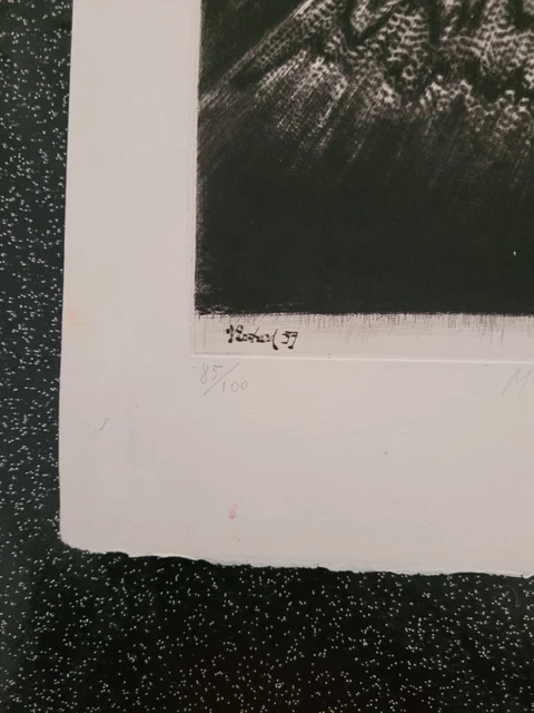 Lithographie signée et numérotée signature à identifier 85/100 "Mlle C" 13