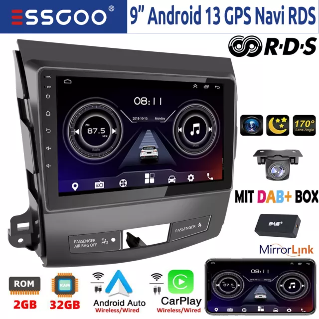 Android 13 Für Mitsubishi Outlander 2005-11 DAB+ Autoradio Carplay GPS Navi Kam