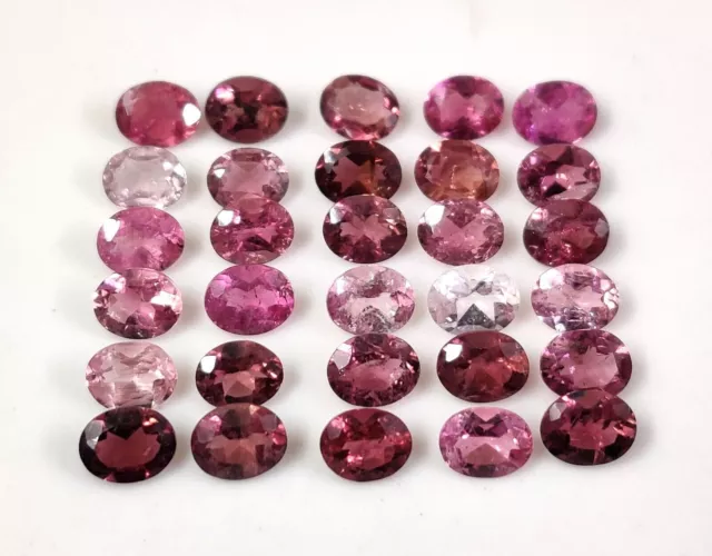 Natural Awesome Pink Tourmaline 5x4 mm Oval Cut Gemstone 30Pcs Lot 9.60 Cts 2