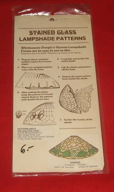 Tiffany-Lampenschirmvorlagen , Whittemore-Durgin , Pattern , Nr. 6315 GRAPES