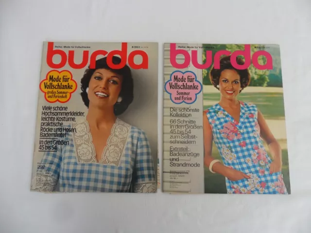 Burda  Mode für Vollschlanke SH8/73 - 10/74 - 70er Sommer und Ferienmode Vintage