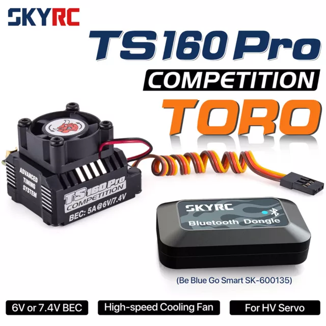 SKYRC TORO TS160 160A Brushless Sensored ESC w/6V/7.4V BEC 2-3S For 1/10 RC Car