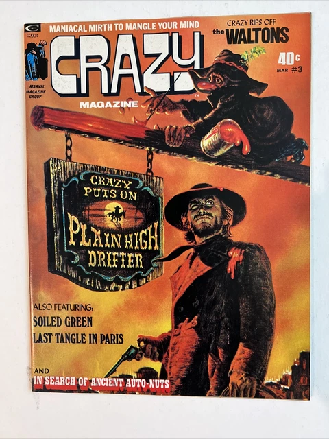 Crazy Magazine #3 (1974) fnvf  Clint Eastwood Parody Kelly Freas cover