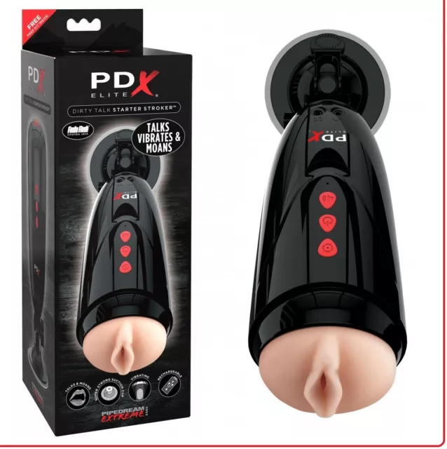 Sexy Uomo Realistic_Masturbator parlante Dirty Talk Starter Stroker PDX Elite