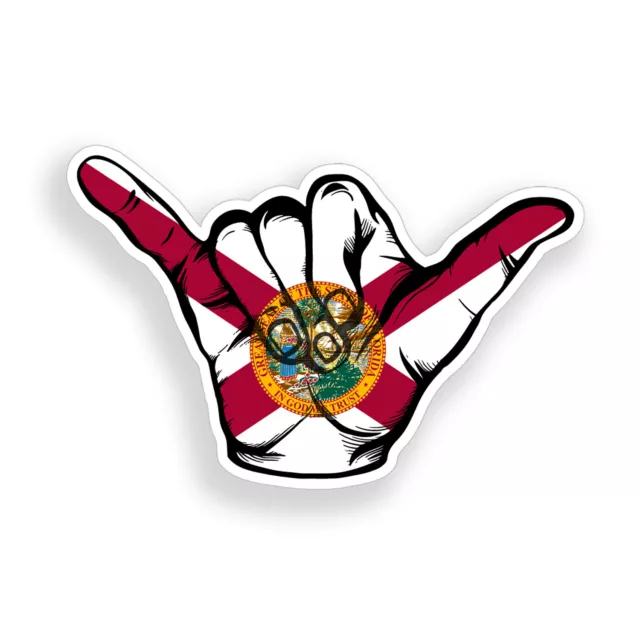 Florida Hang Loose Sticker FL Flag Beach shaka Car vehicle Window Bumper Decal