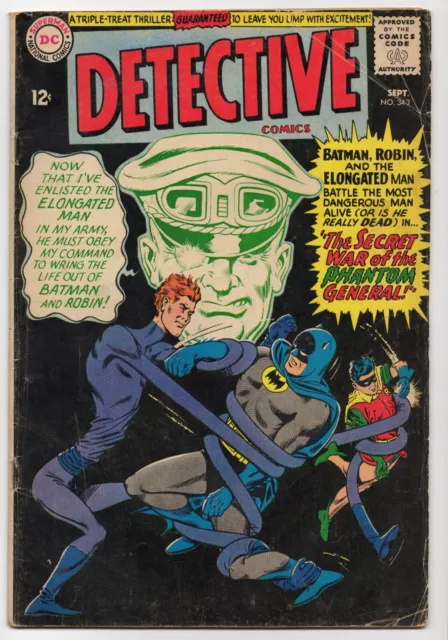 Detective Comics #343 DC Comics Silver age (1965) - 1st App. General Von Dort