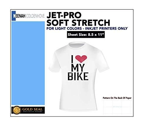 JET-PRO SofStretch Heat Transfer Papers, 8.5 x 11, 10