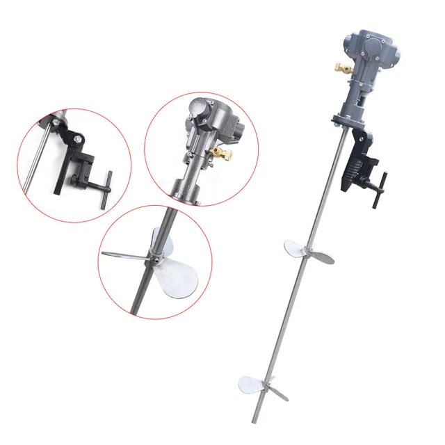 1/2HP Mixer Tank Barrel Air Mixer Stainless Steel Pneumatic Paint Blender 50 Gal