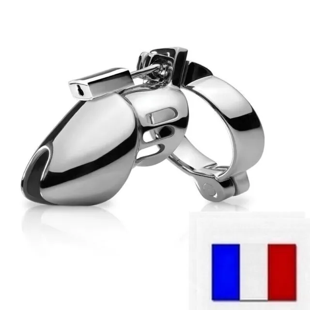 Cages De Chasteté - Flat Chastity Cage Lock Hommes Tube Silicone