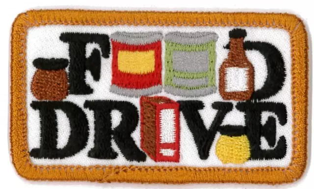 Girl Boy Cub FOOD DRIVE Pantry Donation Fun Patches Badges SCOUT GUIDE Iron on