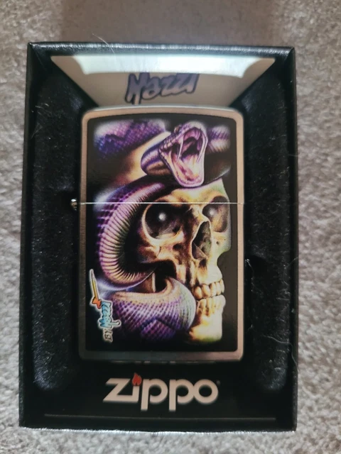 MAZZI SKULL SNAKE ZIPPO LIGHTER Brand New