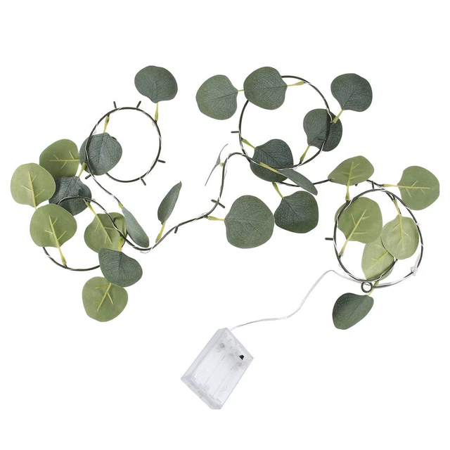 2 M Lámpara de Alambre de Cobre LED Hoja Cuerda Luces Hojas Verdes