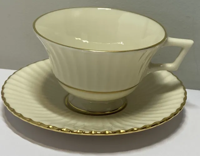 LENOX CITATION GOLD Cup & Saucer Set Ivory Excellent Used Condition (12 Avail.)