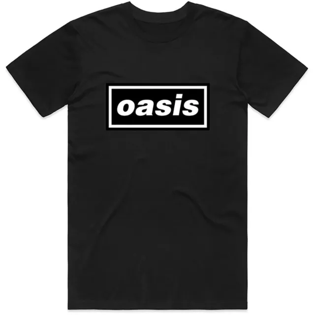 Oasis T-Shirt Logo Definitely Maybe Noel Liam Gallagher Official Band New Black