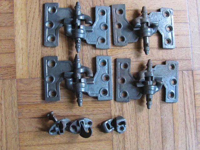 Vintage Cast Iron Hardware Shutter Hinge Set