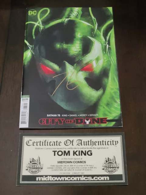 2019 Dc Batman #75 - City Of Bane Dell Otto Variant Cover Signed By Tom King Coa