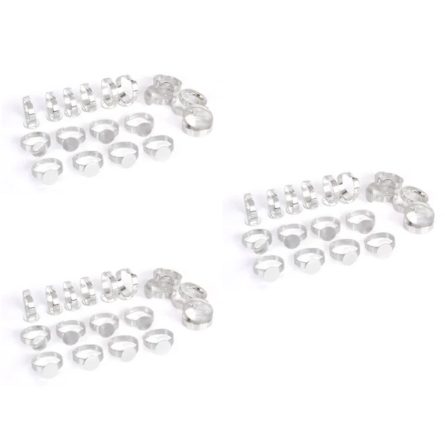 60 piezas anillo base plata anillo ligero portátil compartimento anillo soporte para tienda en casa