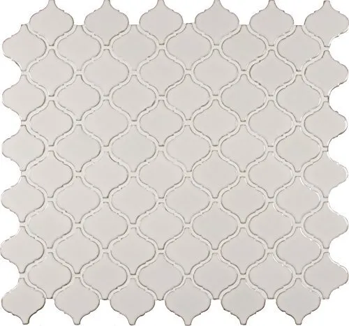 Bianco Glazed Arabesque Ceramic Wall Tile for Bathroom, Kitchen Backsplash, S...