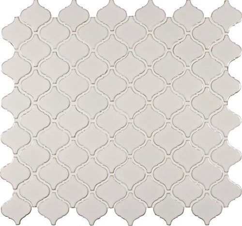 Bianco Glazed Arabesque Ceramic Wall Tile for Bathroom, Kitchen Backsplash, S...