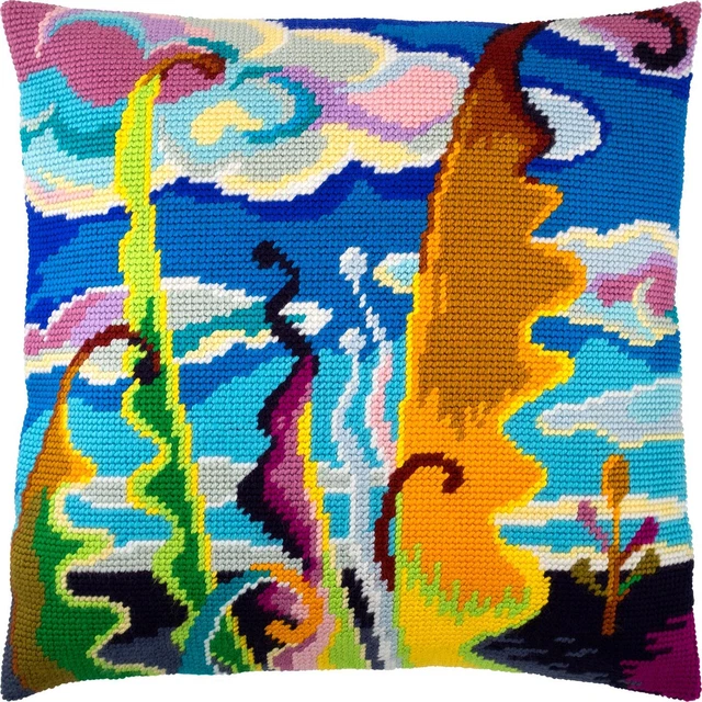 Kit de bordado de colección con aguja/tapiz funda de almohada ""CIELO ABSTRACTO