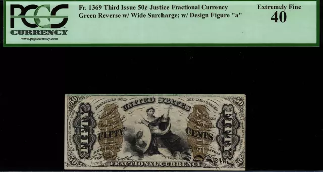 FR-1369 $0.50 Third Issue Fractional Currency - 50 Cents - Graded PCGS 40