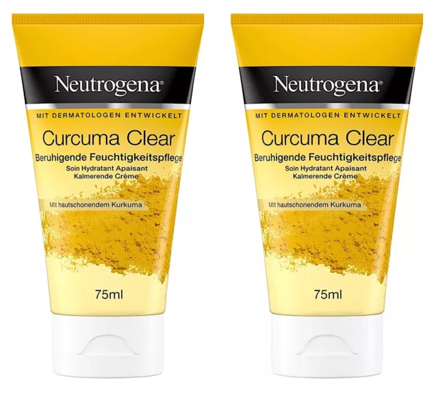 ✅Neutrogena Curcuma Clear Gesichtscreme, Beruhigende Feuchtigkeitscreme 2x 75ml✅