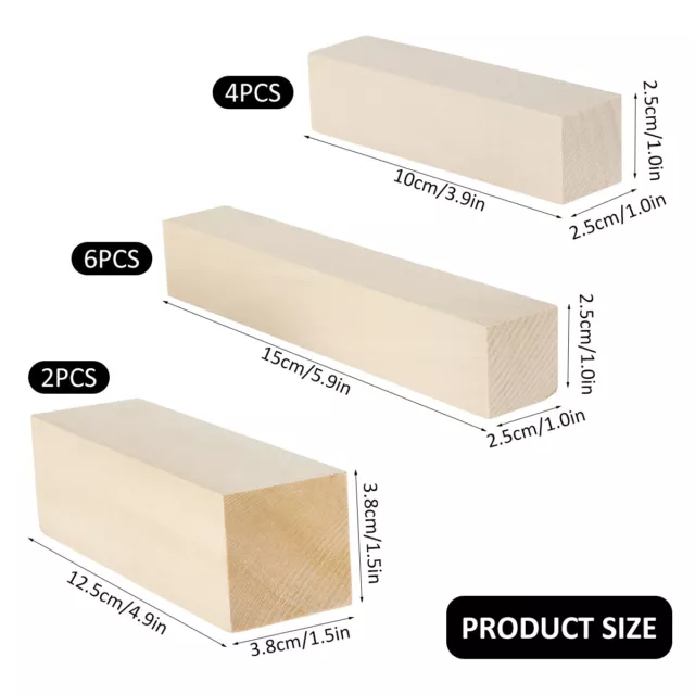 12X Basswood Carving Block Natural Soft Wood Carving Block 3 Sizes Wood Block丶